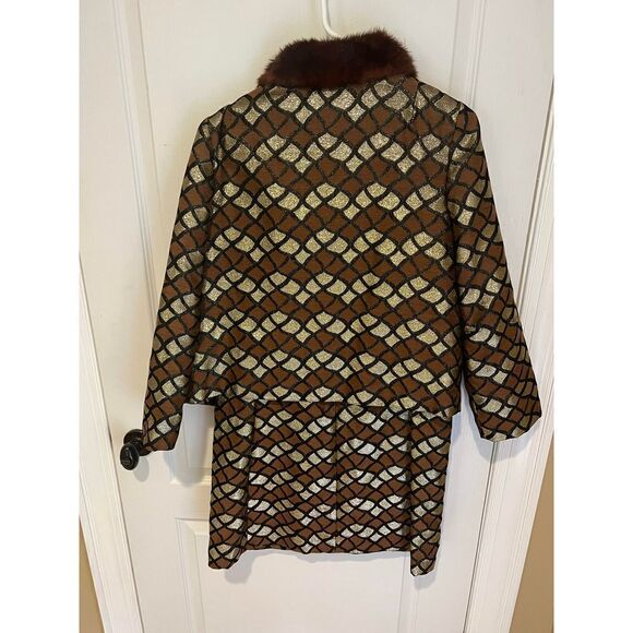 Vintage Fashions by Lee Jordan New York Sheath Dress with jacket real fur collar - Picture 4 of 16